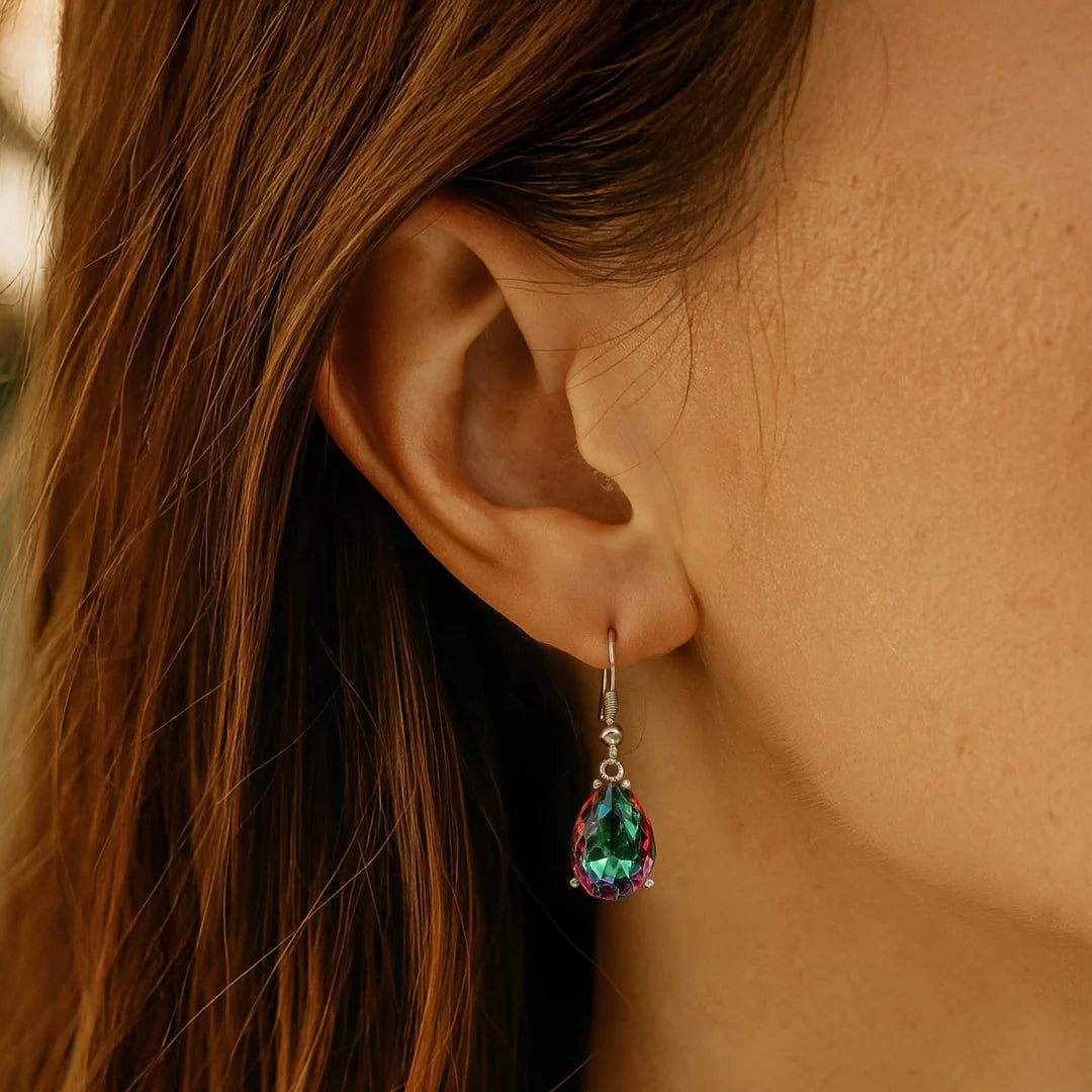 Boucles d'Oreilles en Topaze Mystique "Reflet d'Arc-en-Ciel"