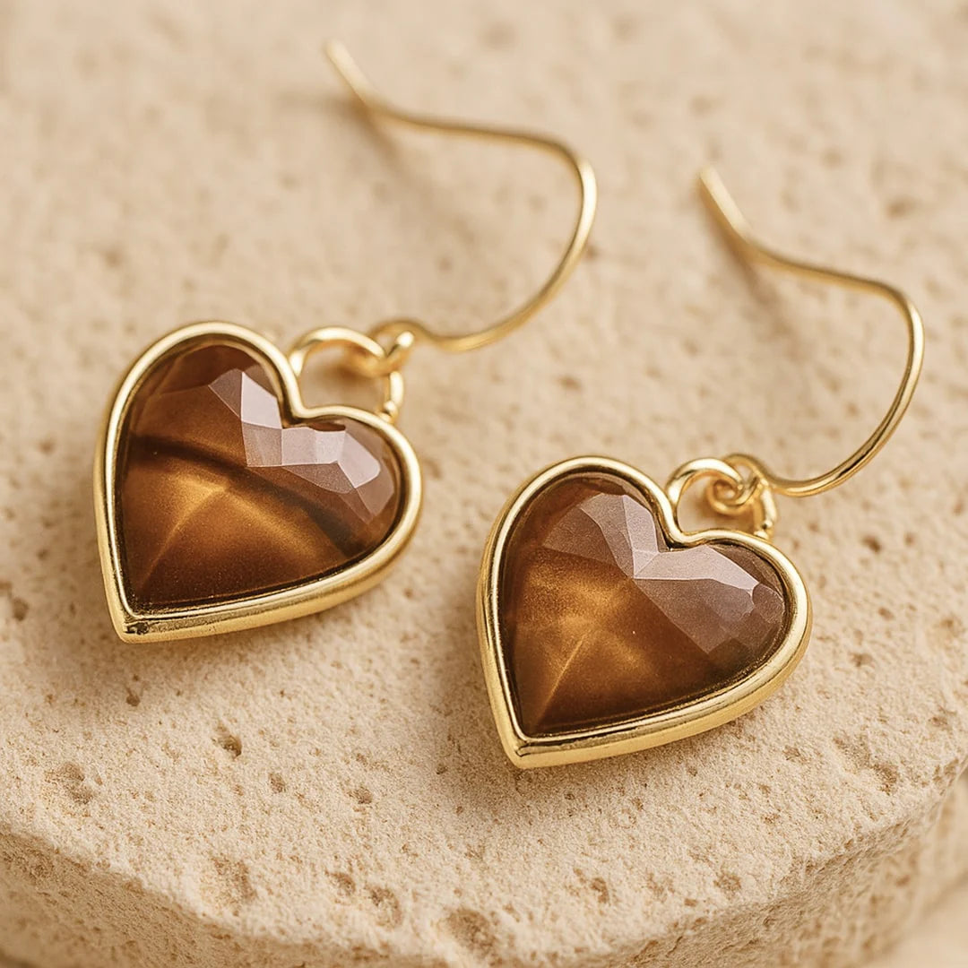 Boucles d’Oreilles Pierres Naturelles - Reflet du Coeur
