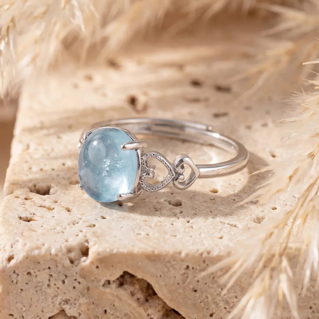 Bague Ajustable en Aigue-Marine - Joyau des Mers