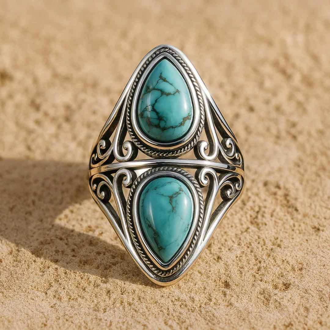 Bague en Turquoise & Argent - Ancrage Céleste