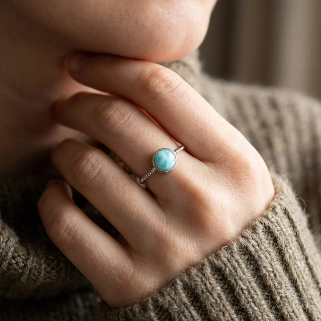 Bague en Pierre de Larimar - Caresse du Pacifique