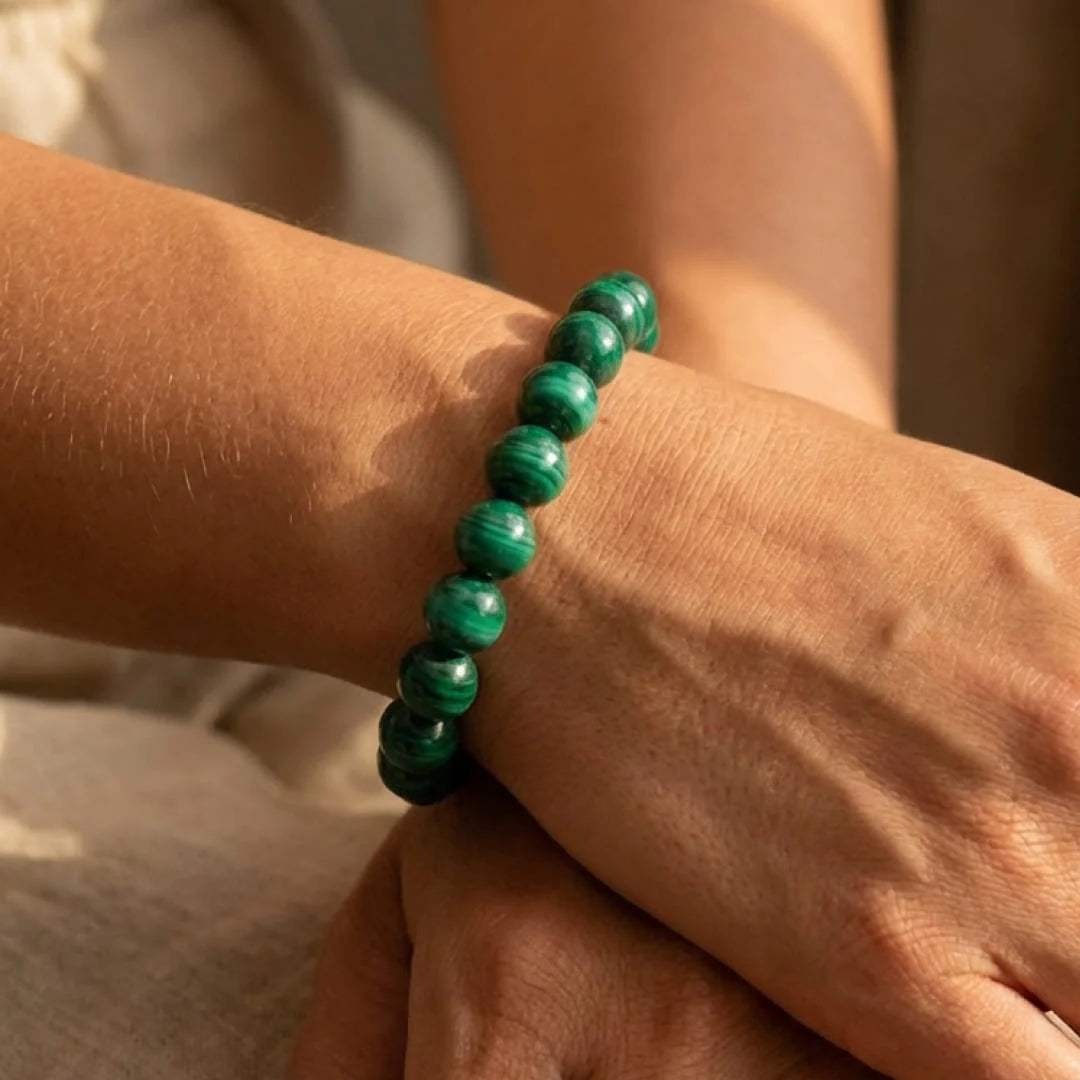 Bracelet en Malachite - Spirales de Purification