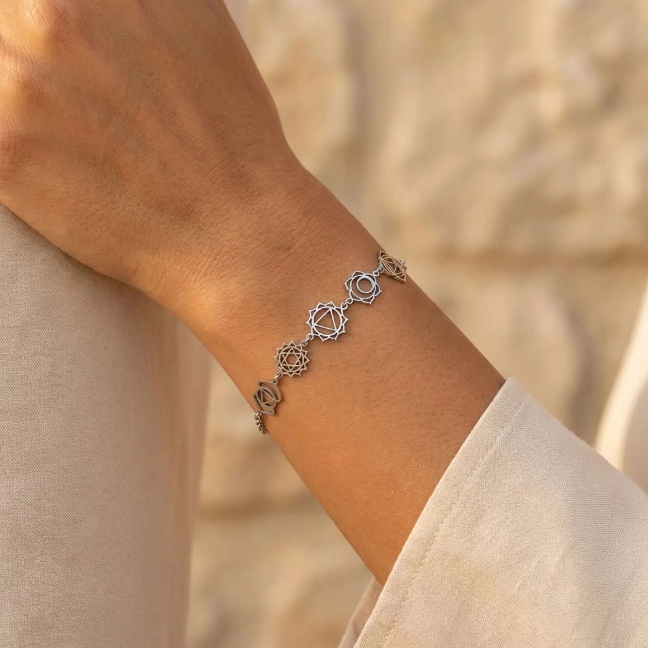 Bracelet Symboles des 7 Chakras - Harmonie des Chakras