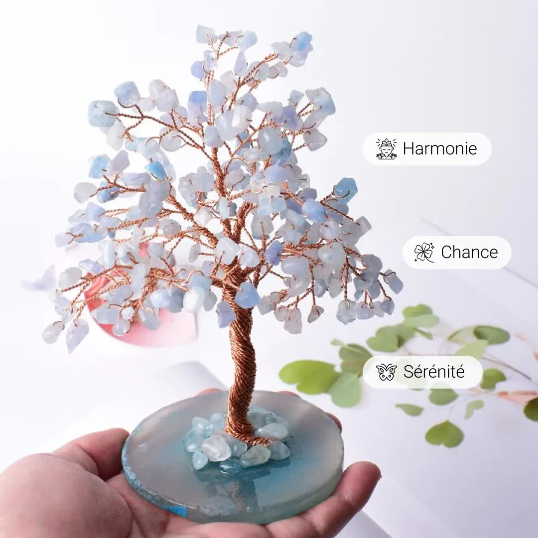 Arbre en Aigue-Marine & Agate - Chance Opportune