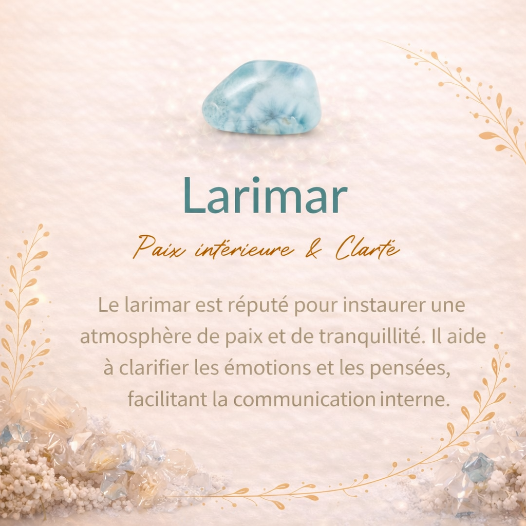 Pendentif en Larimar et Argent - Reflet de Quiétude