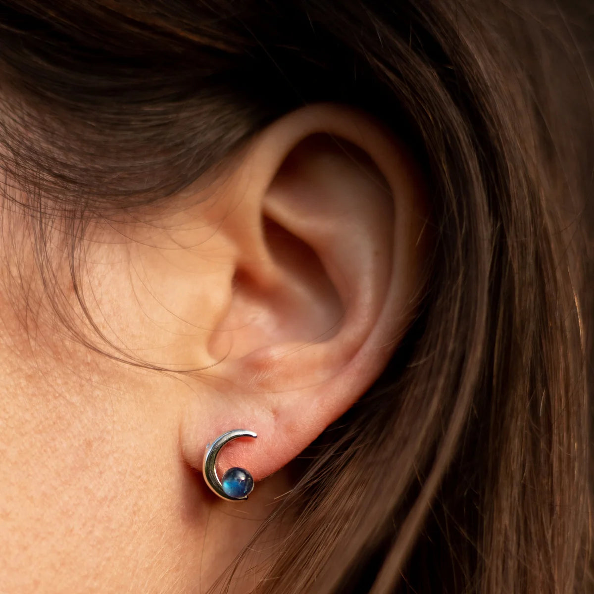 Boucles d'Oreilles "Clarté Céleste" en Labradorite & Argent