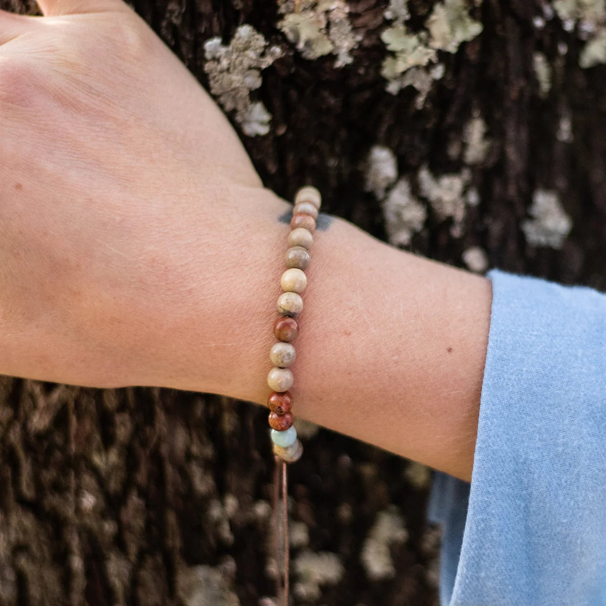 Bracelet "Eléments" en Jaspe Aqua Terra