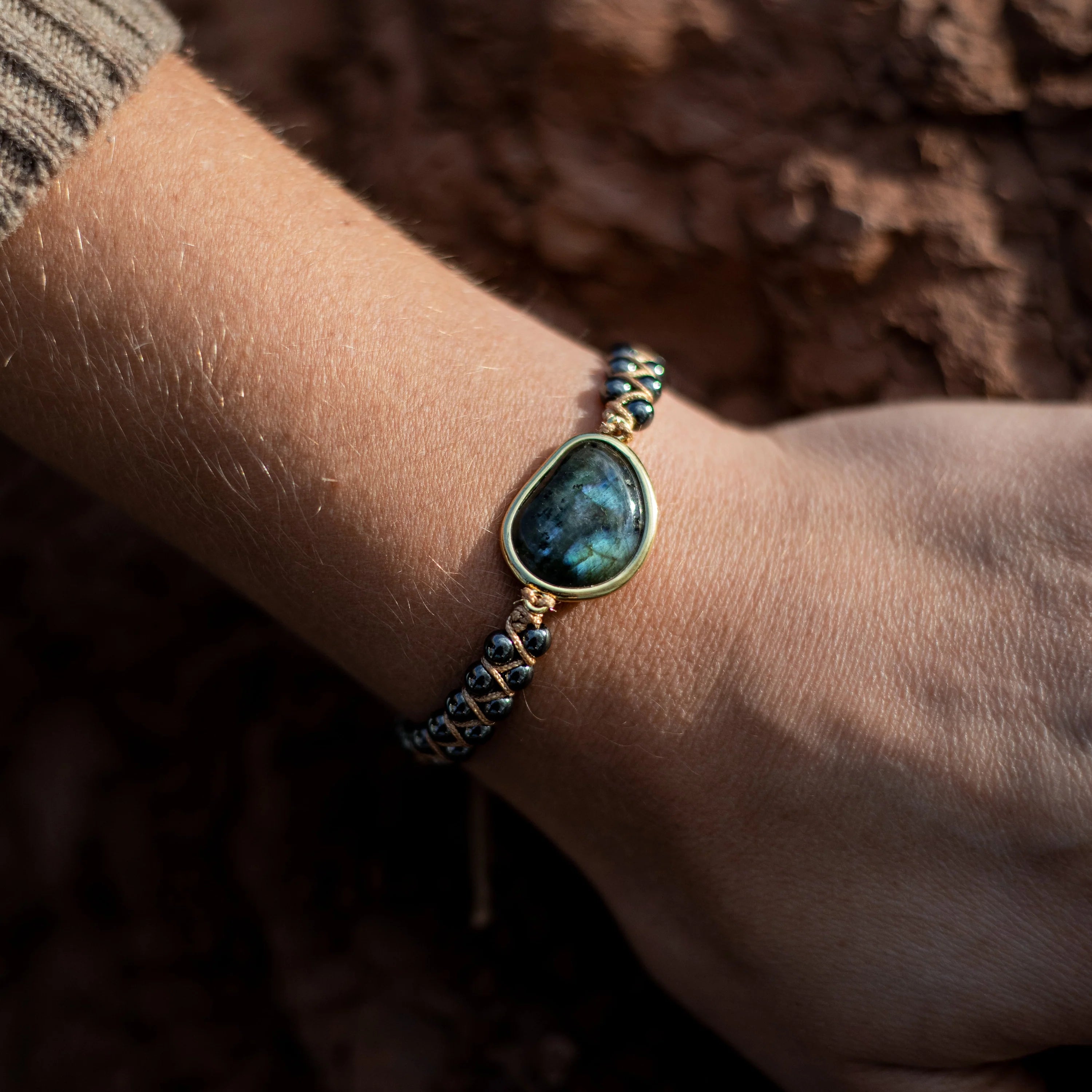 Bracelet en Labradorite & Hématite - Oeil Céleste