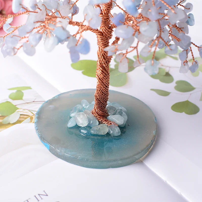 Arbre en Aigue-Marine & Agate - Chance Opportune
