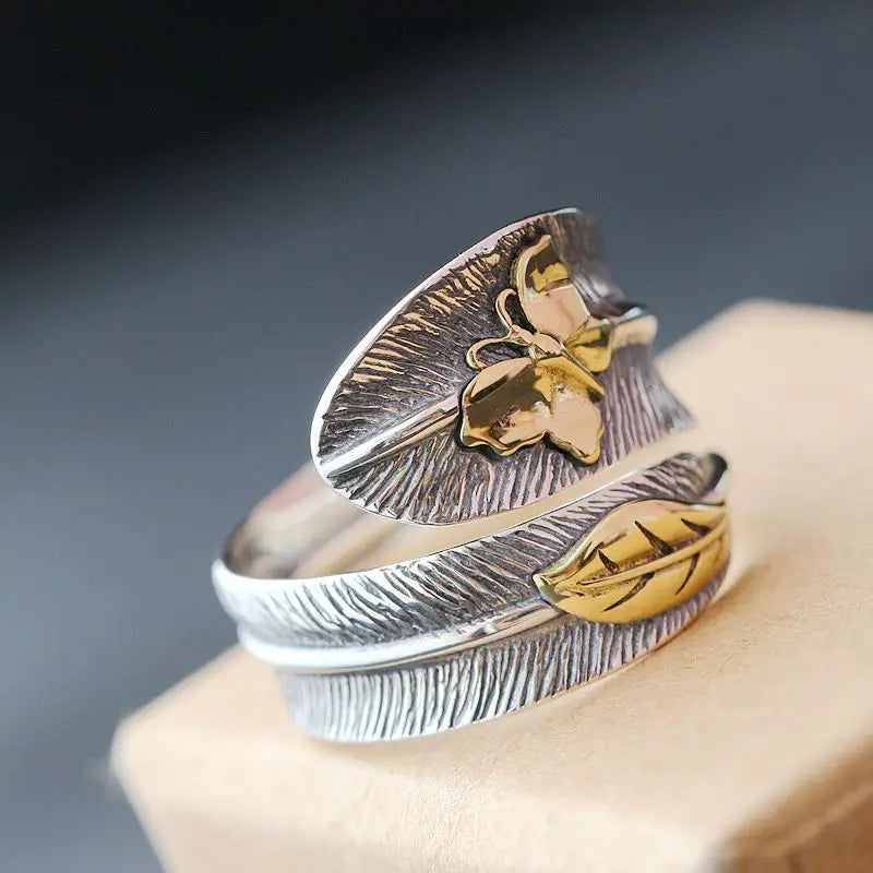 Bague en Argent - Plume Angélique