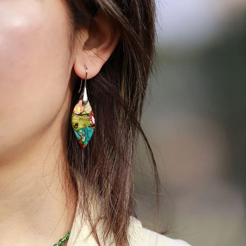 Boucles d'Oreilles "Arlequin" en Jaspe