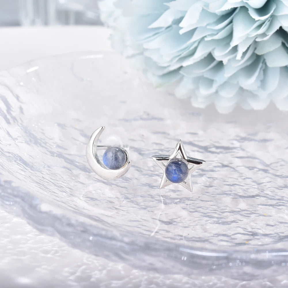 Boucles d'Oreilles "Clarté Céleste" en Labradorite & Argent