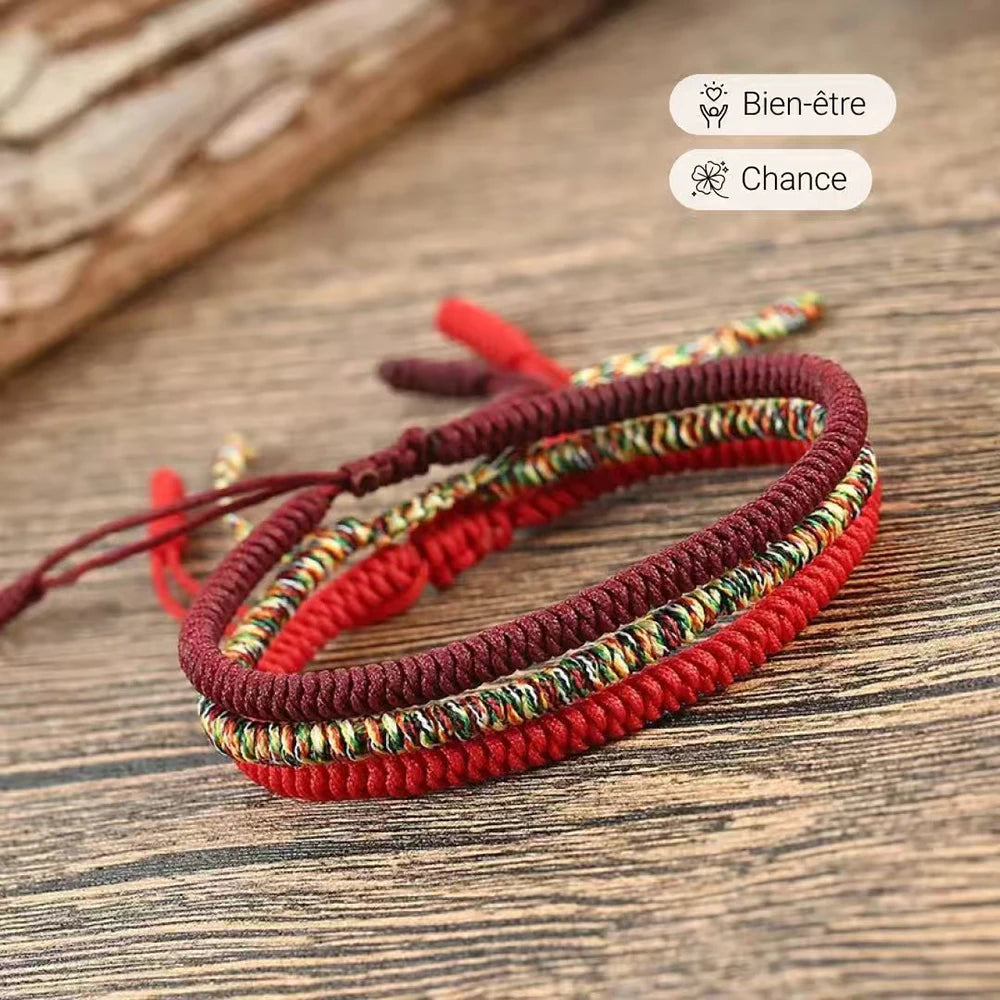 Trio de Bracelets Tibétains "Porte-Bonheur"