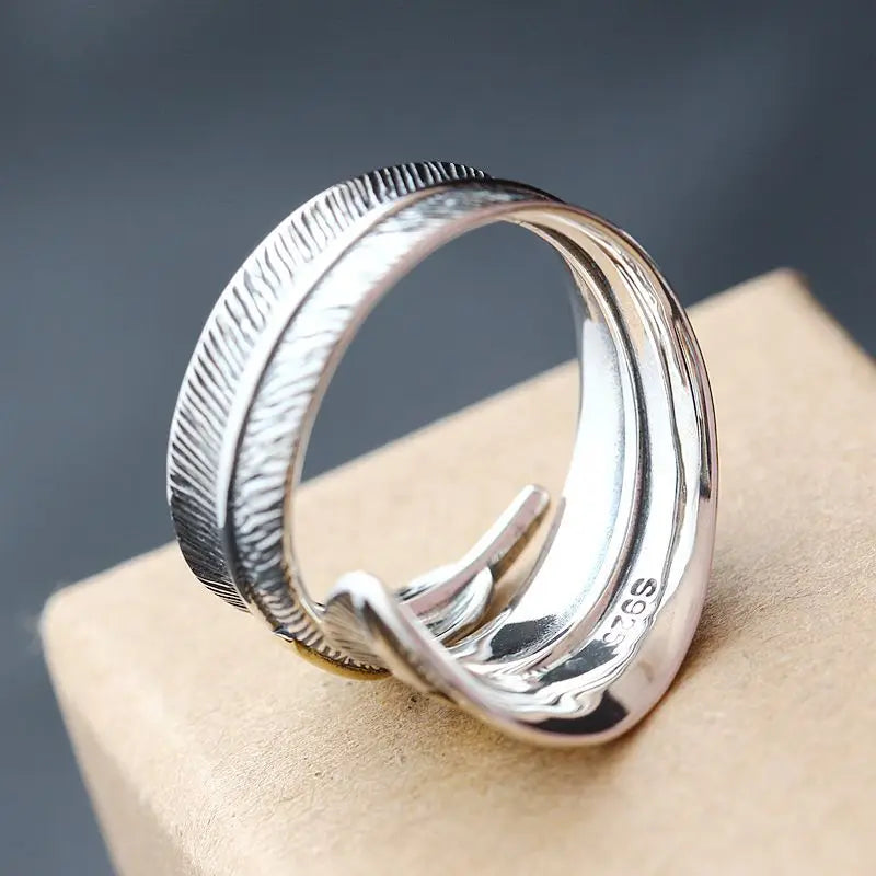 Bague en Argent - Plume Angélique