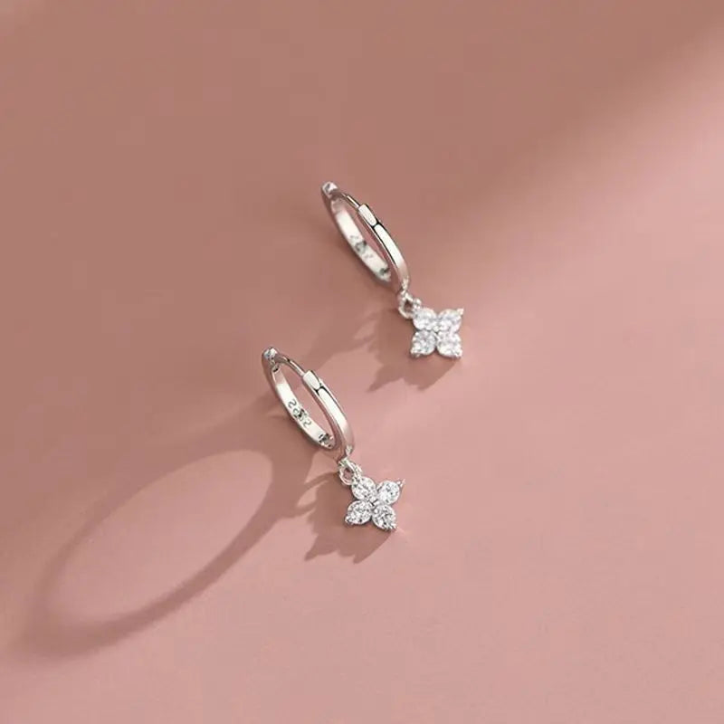 Boucles d'Oreilles "Trèfle Solaire" en Argent