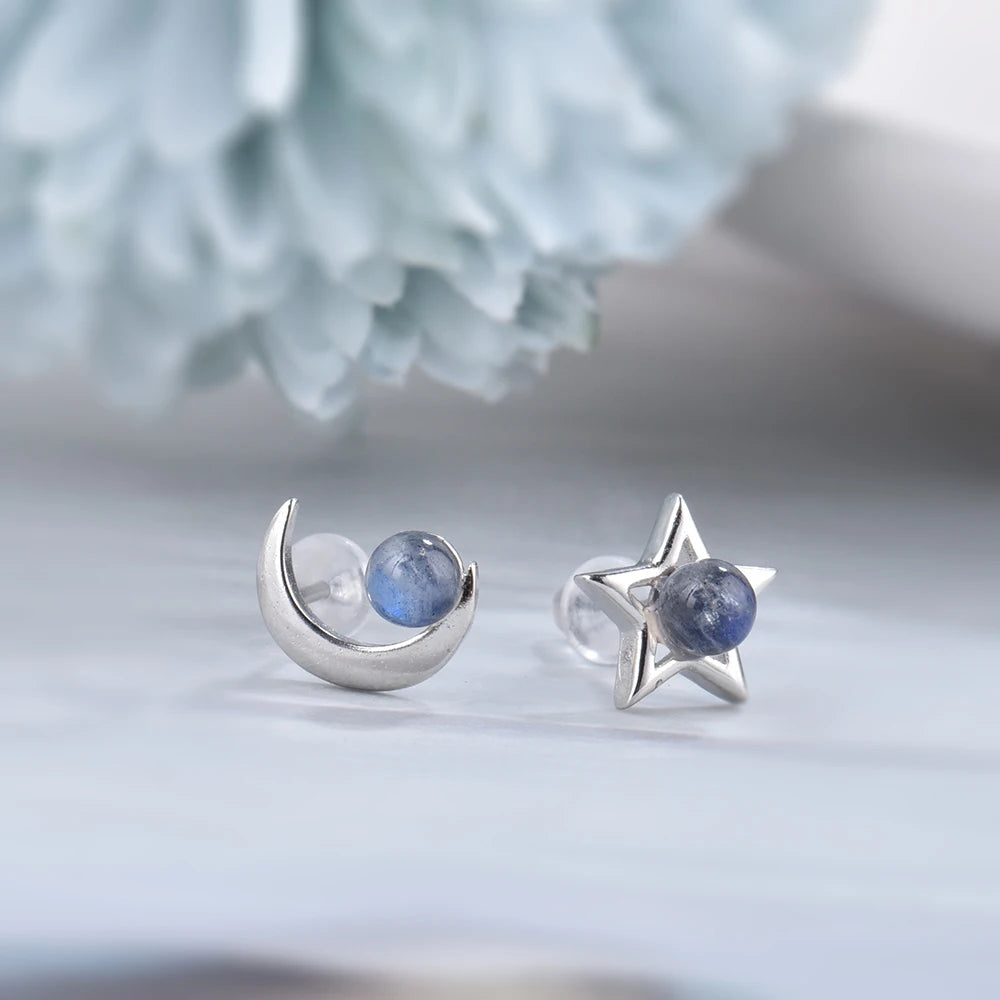 Boucles d'Oreilles "Clarté Céleste" en Labradorite & Argent