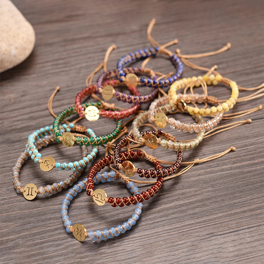 Bracelet "Signes du Zodiaque" en Pierres Naturelles