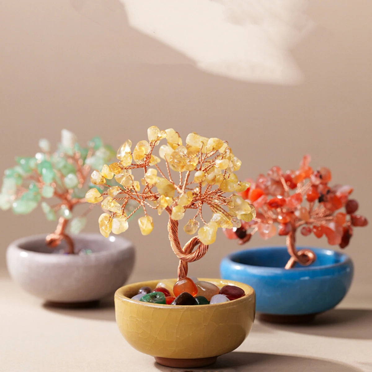 Arbre Feng Shui en Pierres Naturelles - Énergies Sacrées