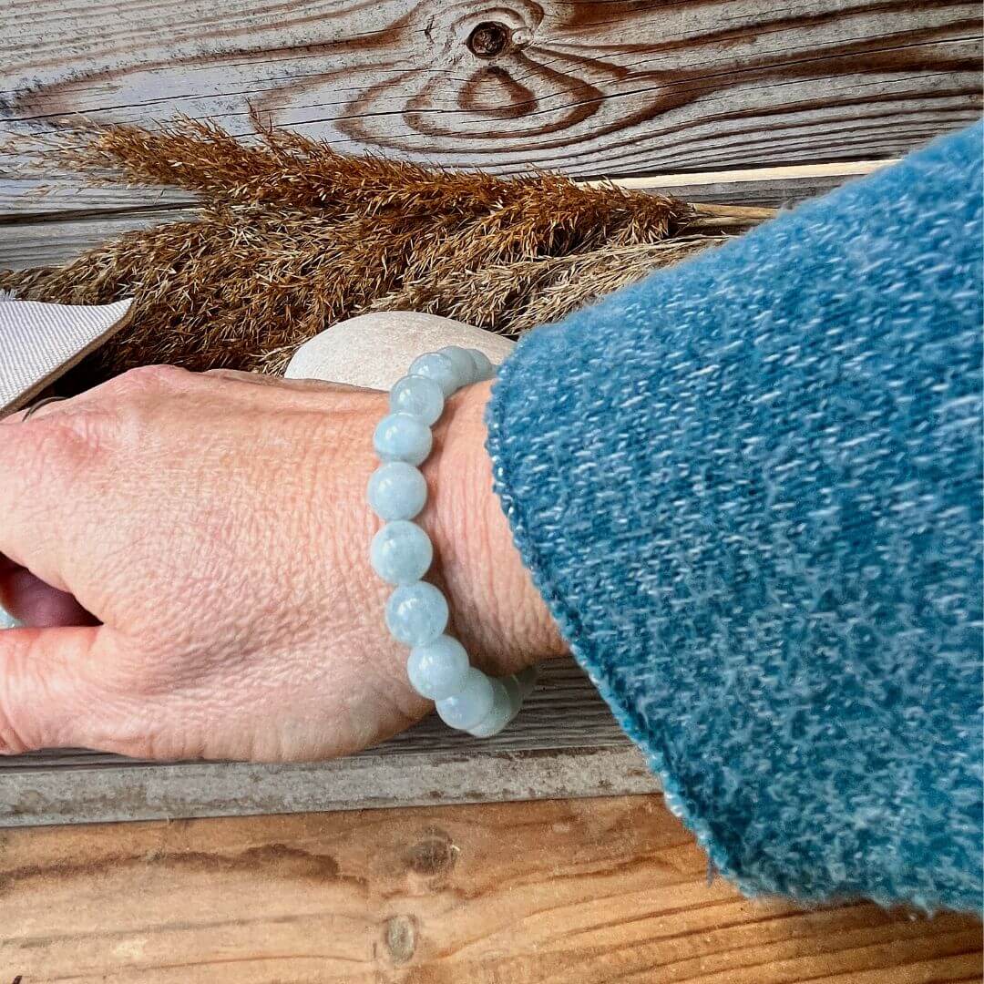Bracelet en perles d'Aigue-Marine - Source de Joie