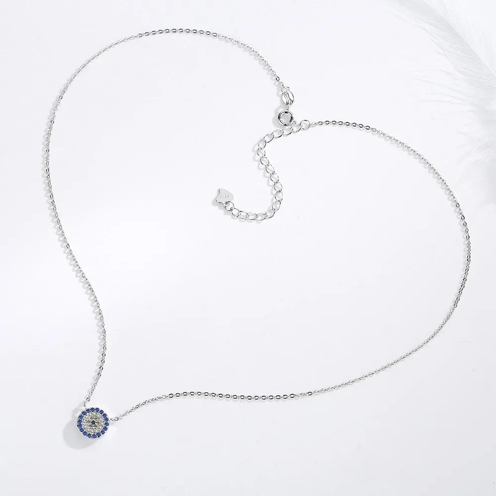 Collier "Œil Bleu Protecteur" en Argent