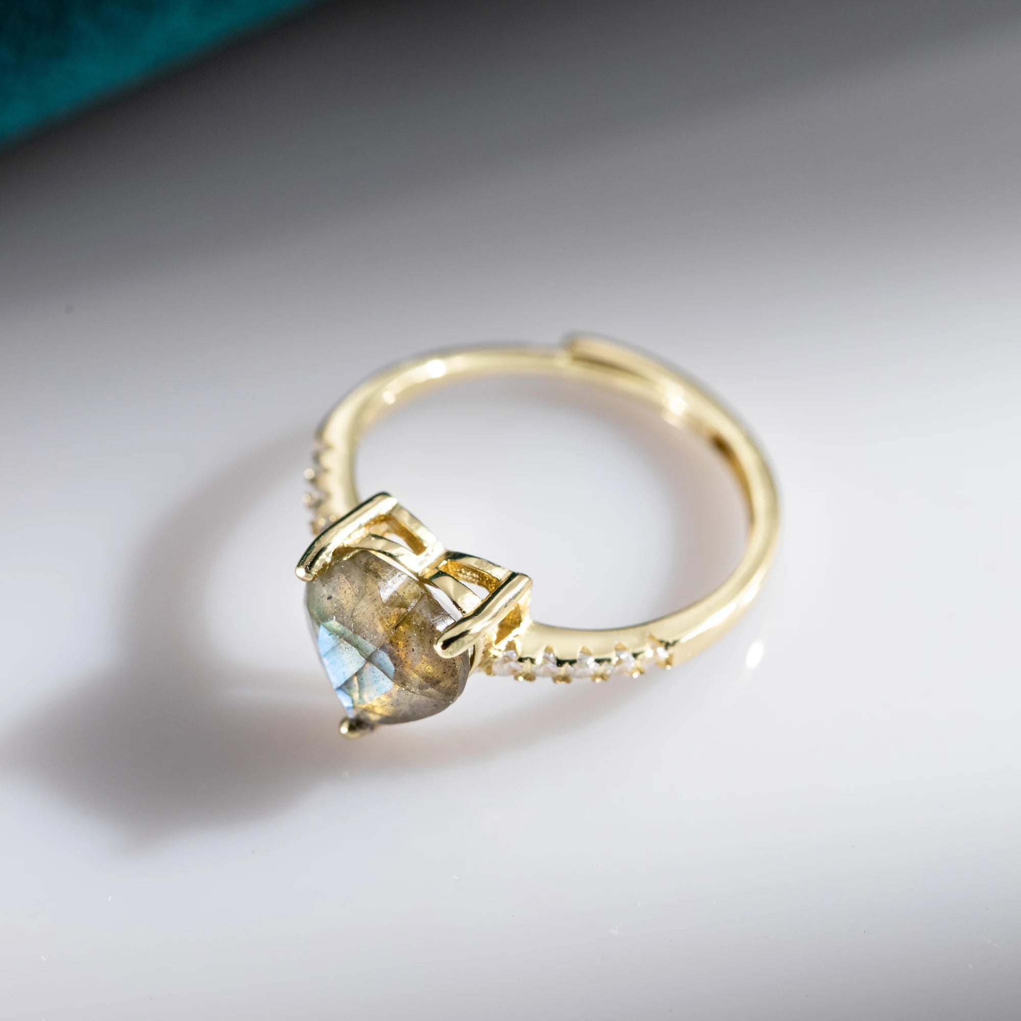 Bague "Cœur Astral" en Labradorite & Argent