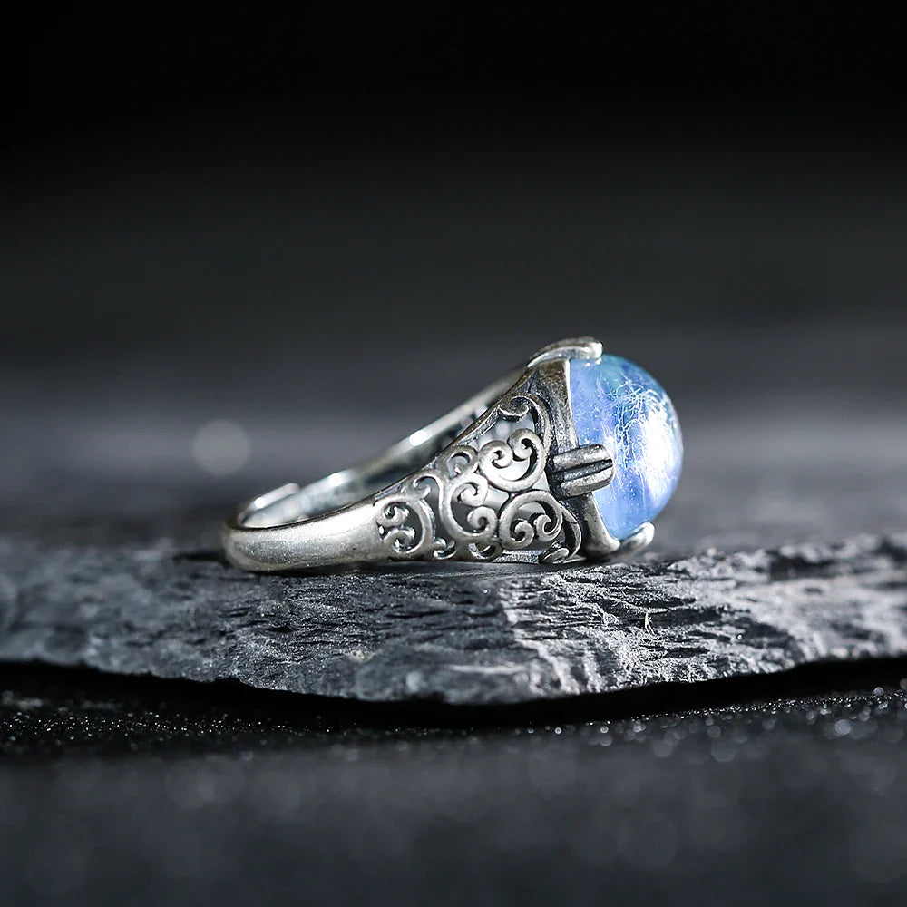 Bague Ajustable "Expression Limpide" en Aigue-Marine