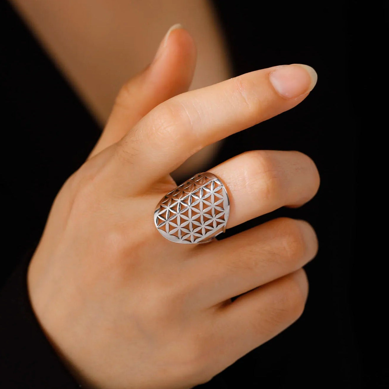 Bague Ajustable "Fleur de Vie"
