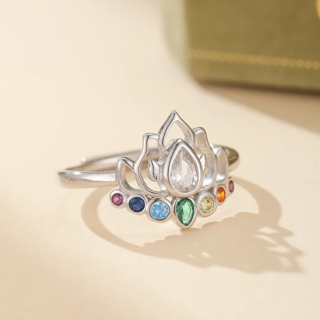 Bague "Lotus des Chakras" en Argent