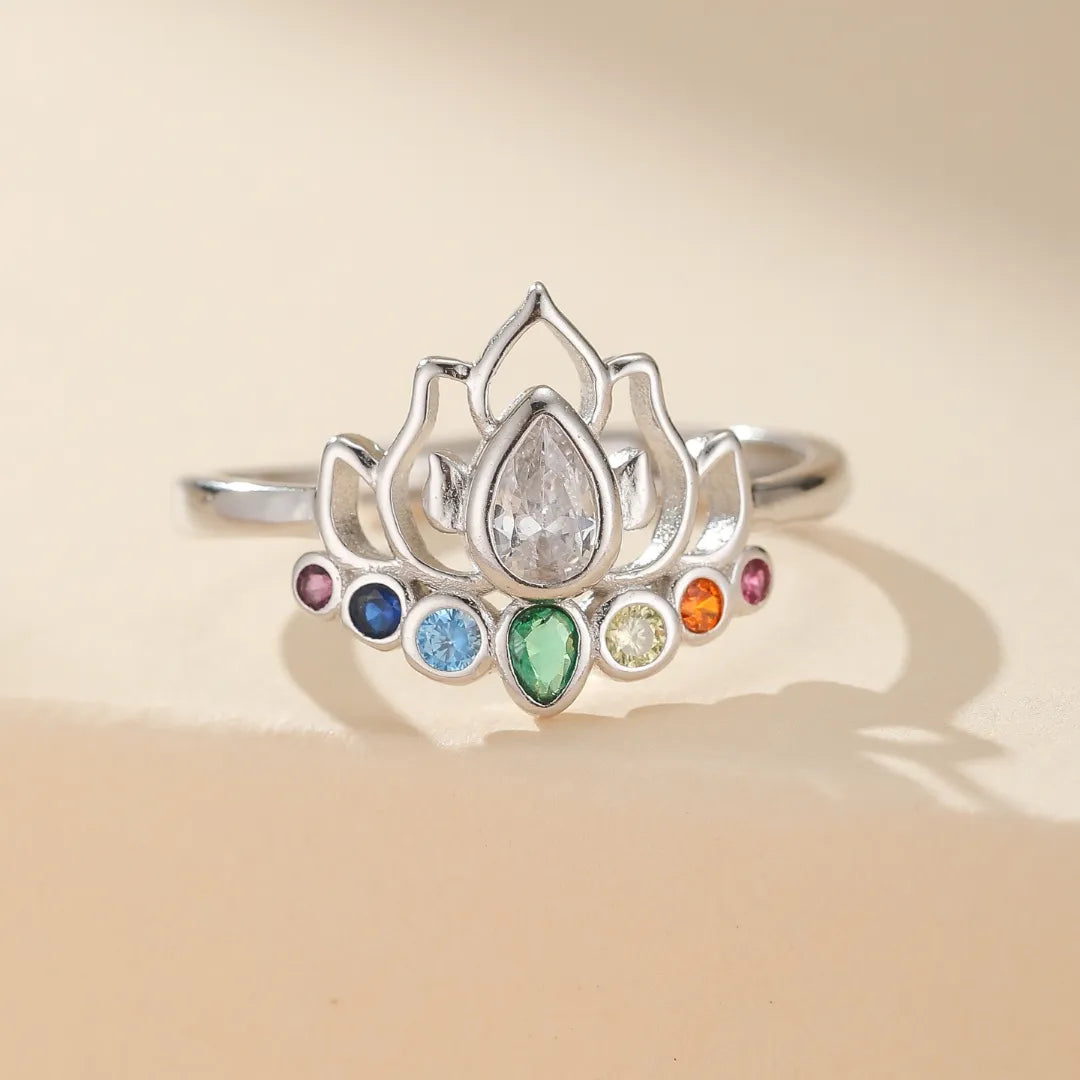 Bague "Lotus des Chakras" en Argent