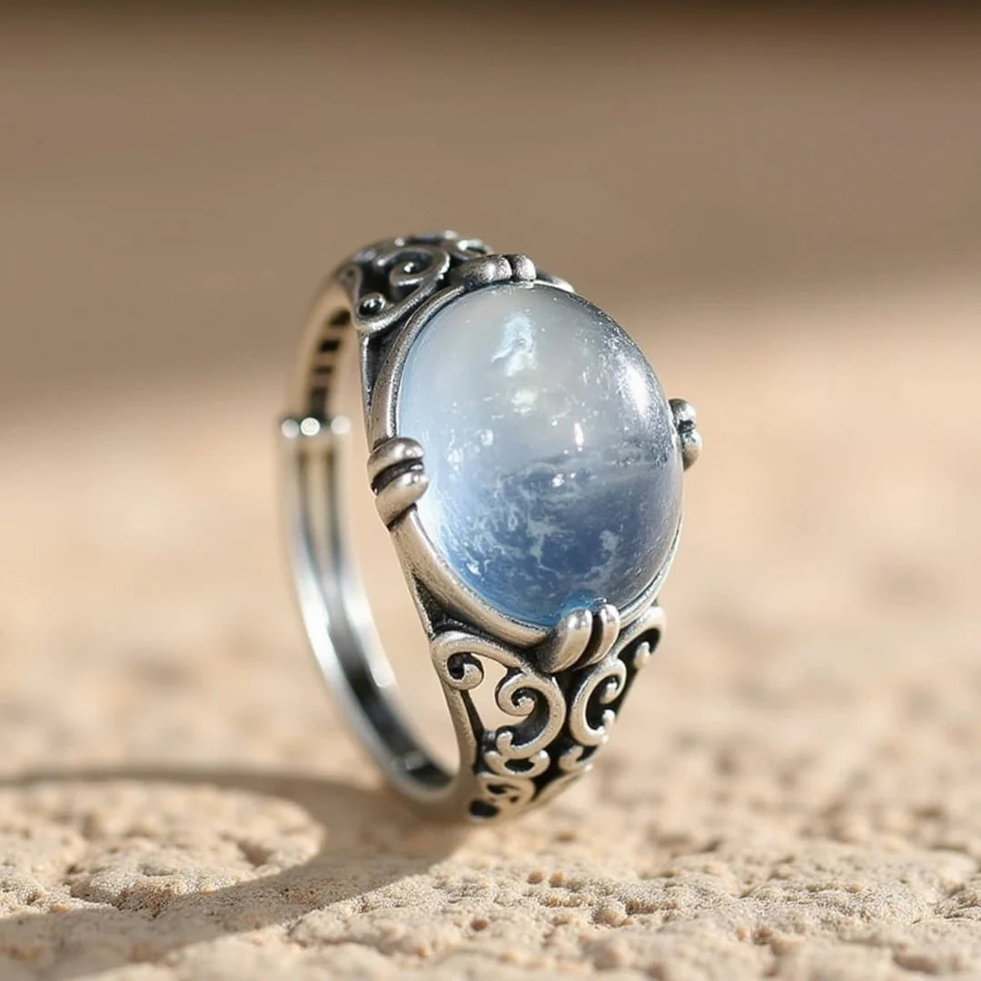 Bague Ajustable "Expression Limpide" en Aigue-Marine