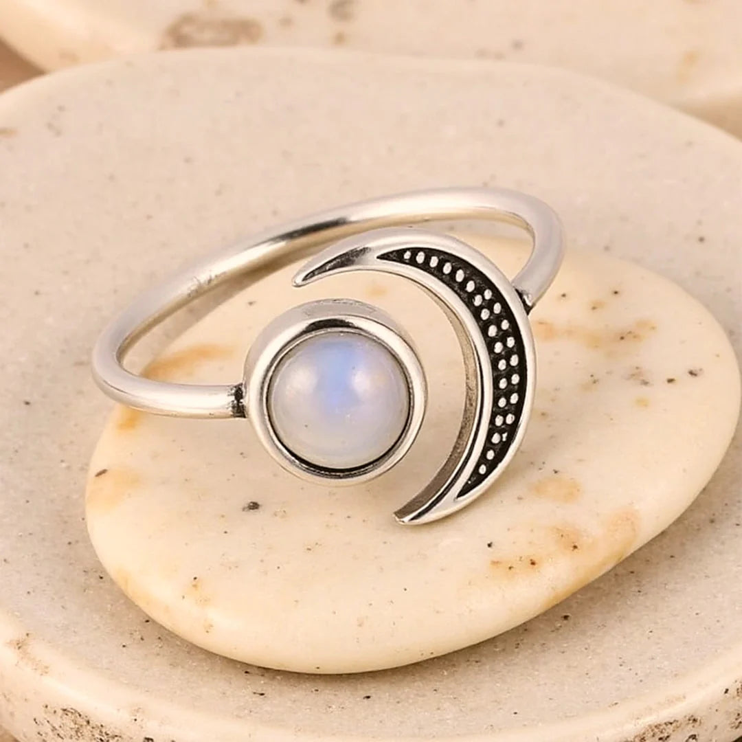 Bague en Pierre de Lune & Argent - Elenya