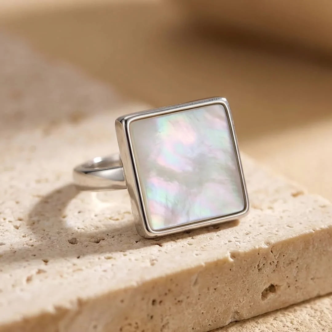 Bague en Nacre & Argent - Reflet de Sérénité