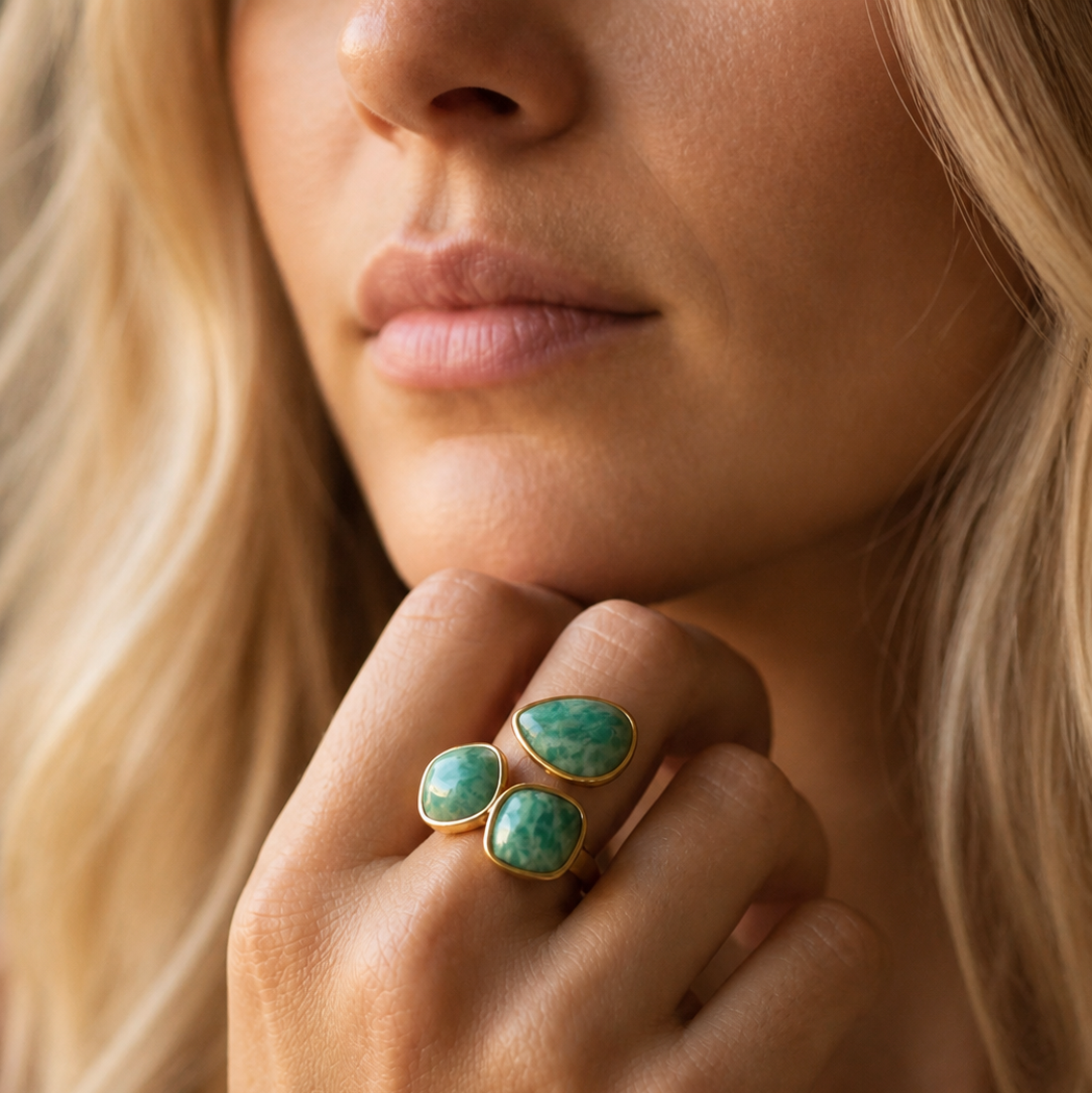 Bague en Amazonite - Trio de Douceur