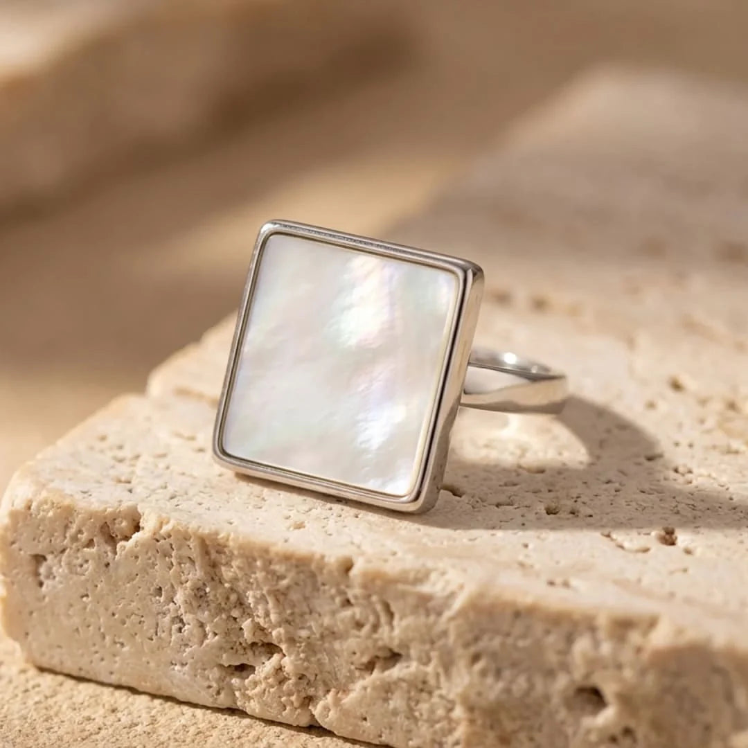 Bague en Nacre & Argent - Reflet de Sérénité