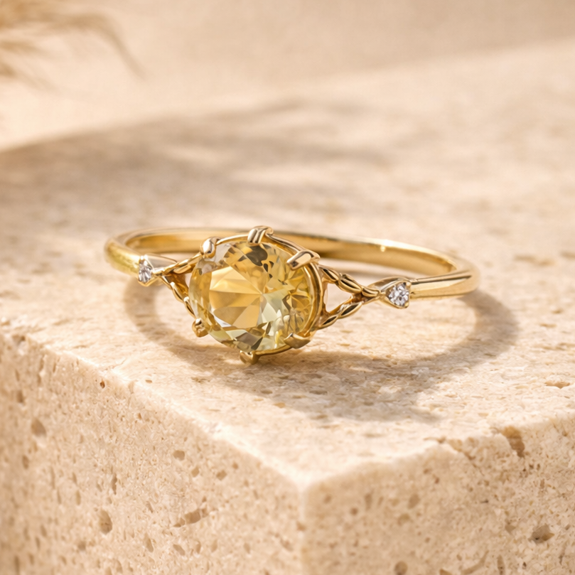 Bague en Citrine - Eclat Solaire