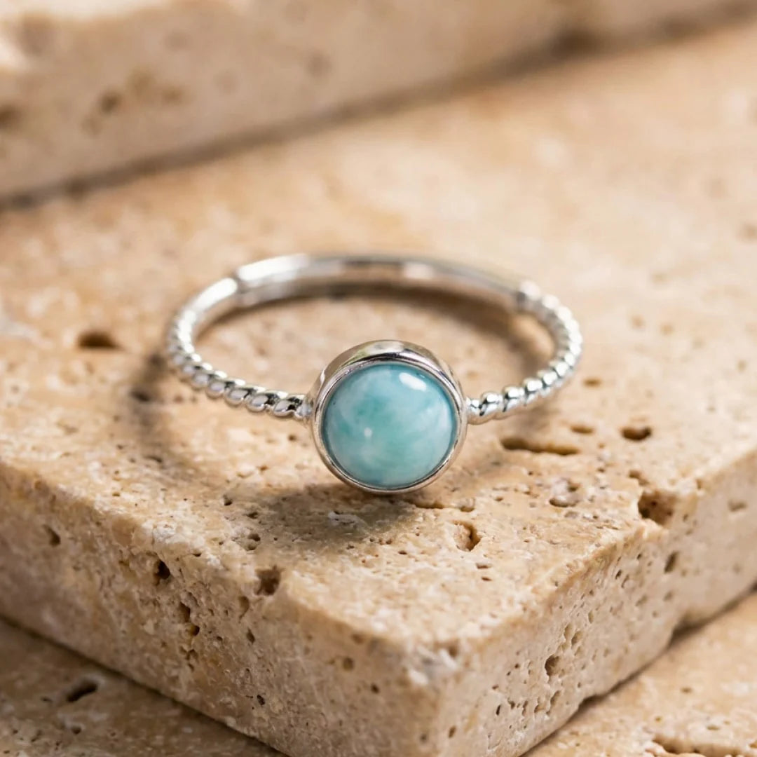 Bague en Pierre de Larimar - Caresse du Pacifique