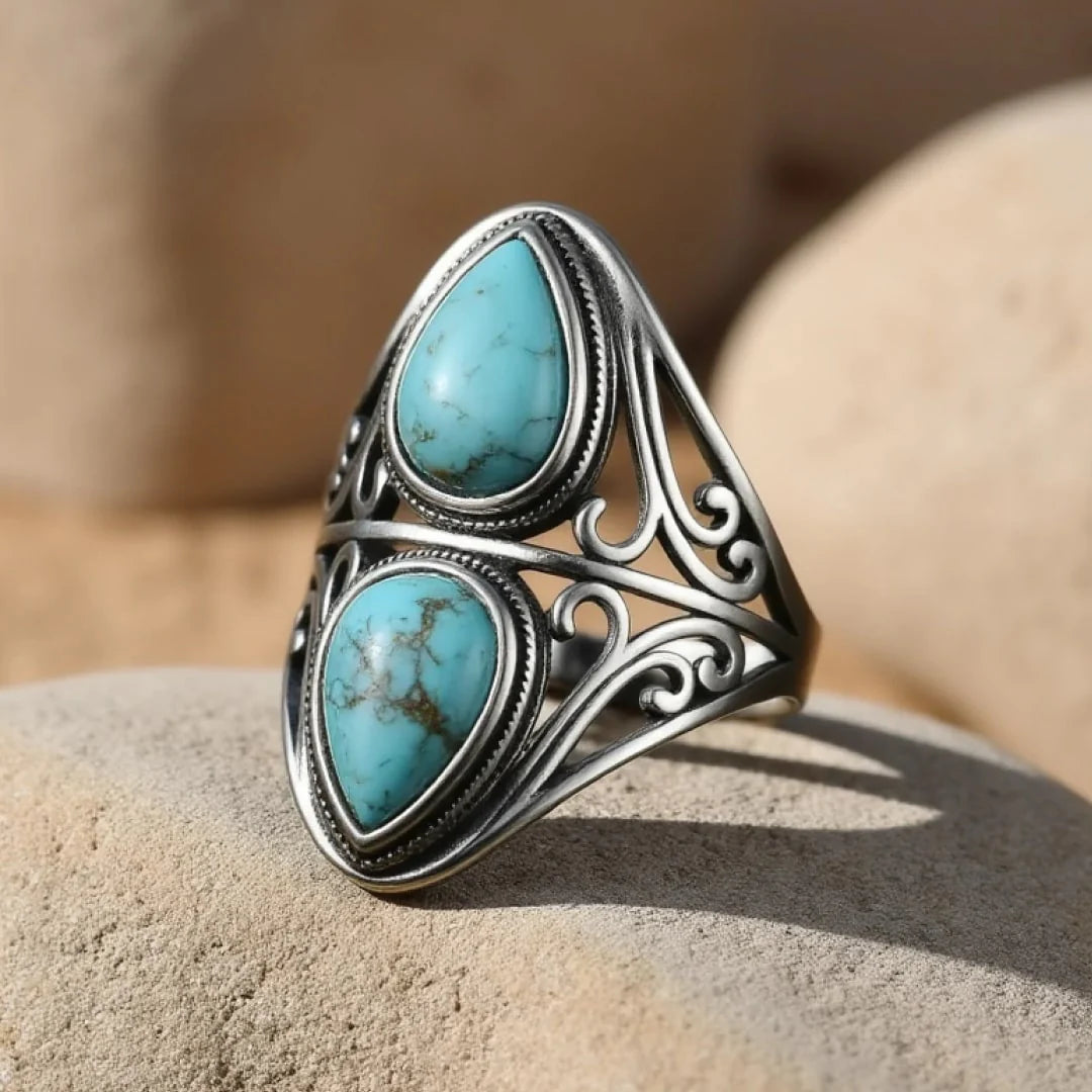Bague en Turquoise & Argent - Ancrage Céleste