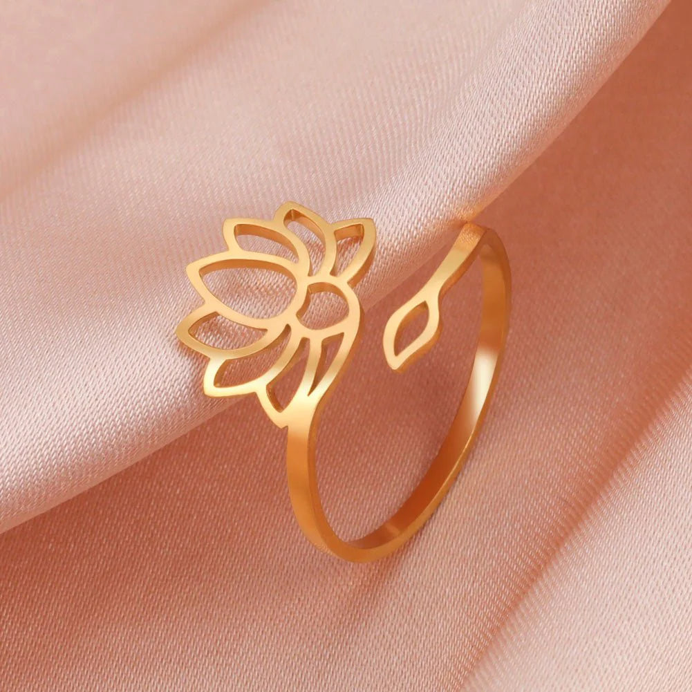 Bague Ajustable "Lotus Sacré"