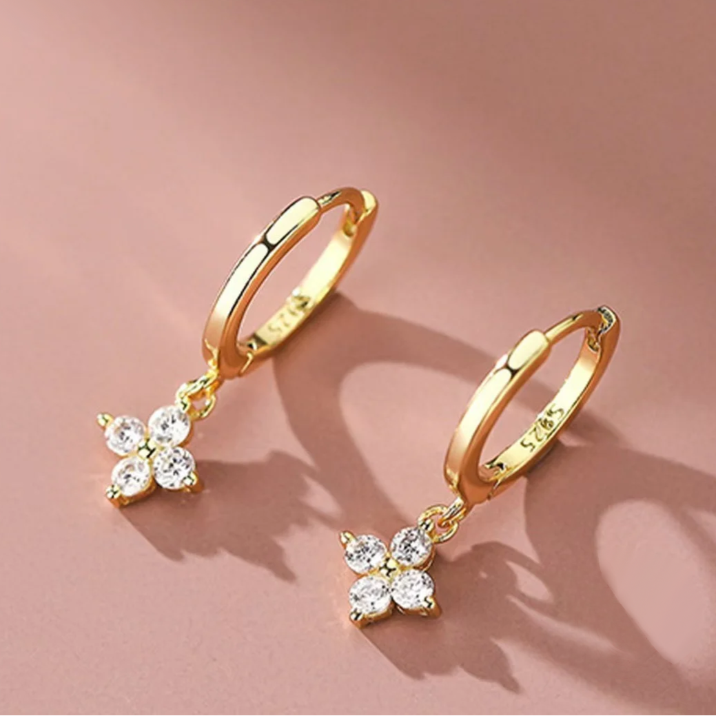 Boucles d'Oreilles "Trèfle Solaire" en Argent
