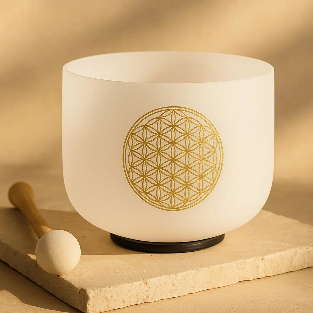 Bol Chantant en Cristal de Quartz - Fleur de Vie