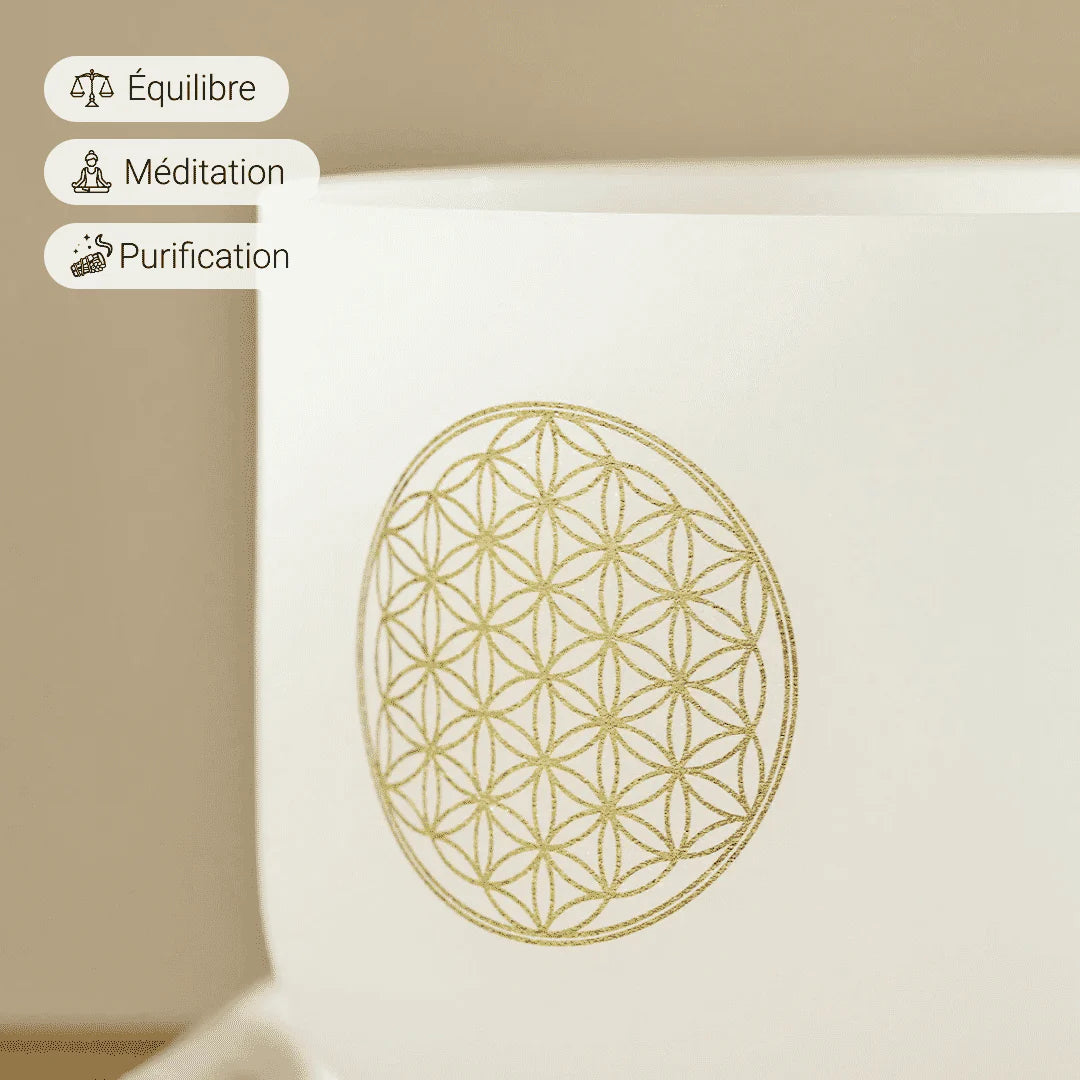 Bol Chantant en Cristal de Quartz - Fleur de Vie