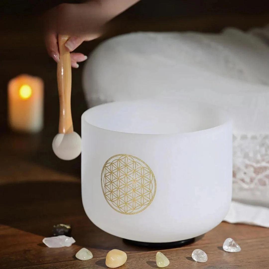 Bol Chantant en Cristal de Quartz - Fleur de Vie