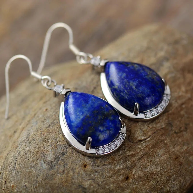 Boucles d'Oreilles "Epure Céleste" en Lapis Lazuli