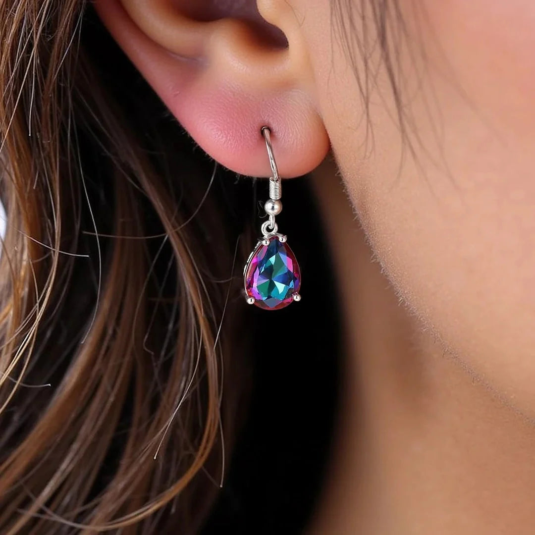 Boucles d'Oreilles en Topaze Mystique "Reflet d'Arc-en-Ciel"