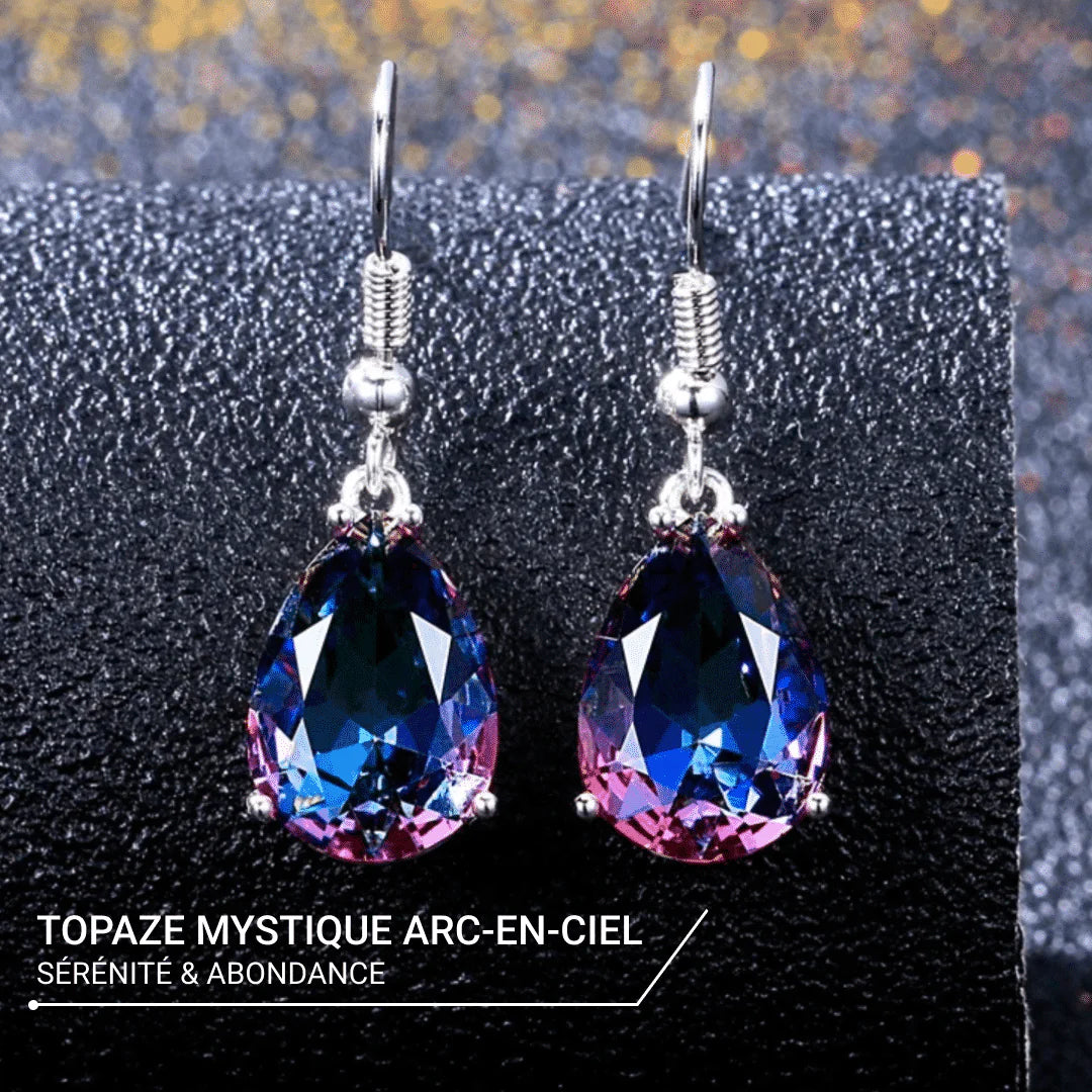 Boucles d'Oreilles en Topaze Mystique "Reflet d'Arc-en-Ciel"