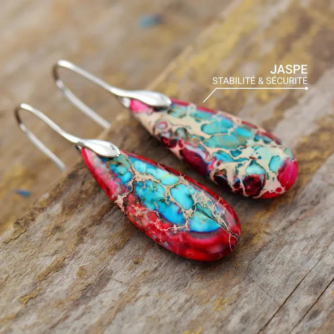 Boucles d'Oreilles "Lacrimosa" en Jaspe