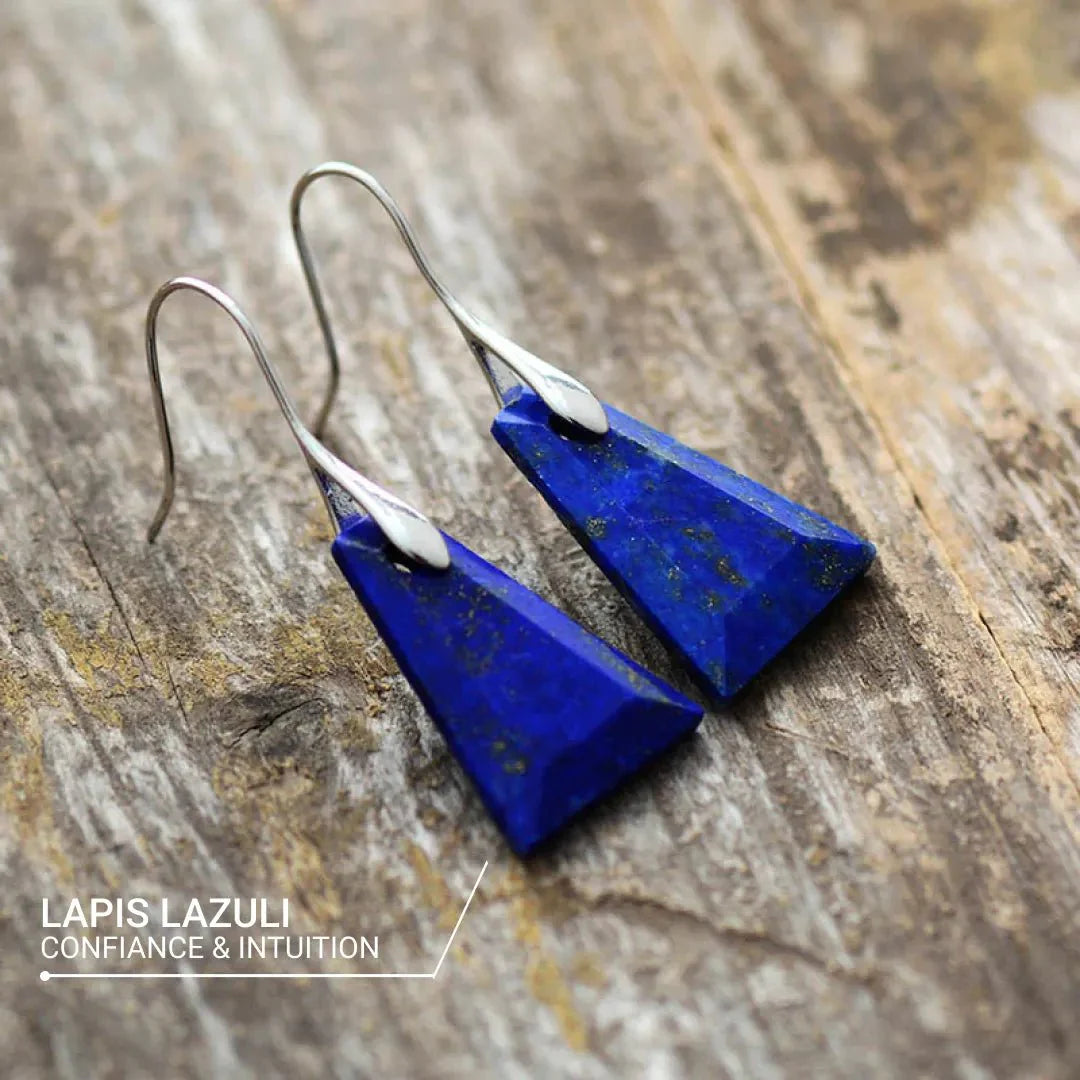 Boucles d'Oreilles en Lapis Lazuli - Fragment d'Océan