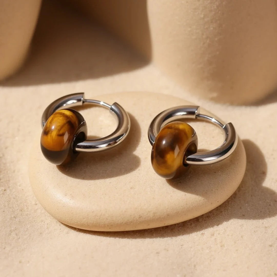 Boucles d'Oreilles "Eveil Minéral" en Pierres Naturelles