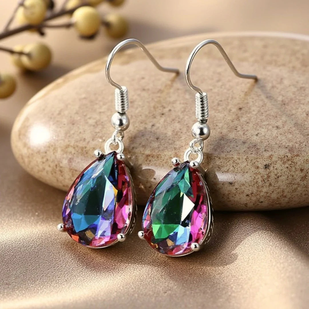 Boucles d'Oreilles en Topaze Mystique "Reflet d'Arc-en-Ciel"