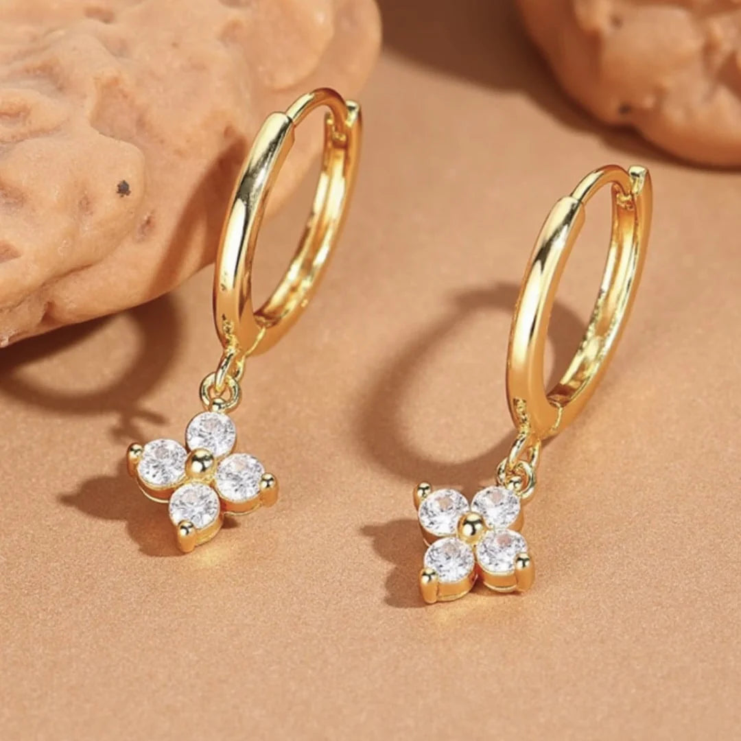 Boucles d'Oreilles "Trèfle Solaire" en Argent